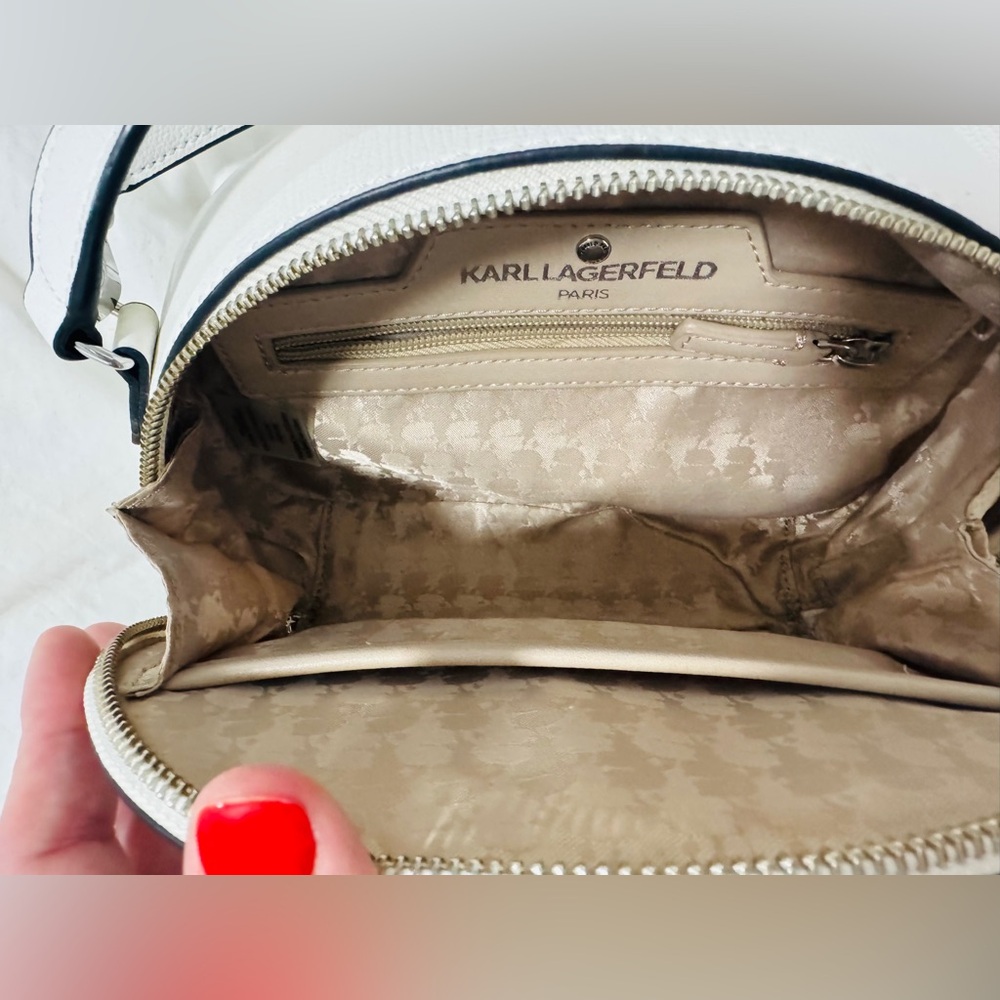 Karl Lagerfeld White and Black Cat Crossbody Bag - Picture 2 of 5